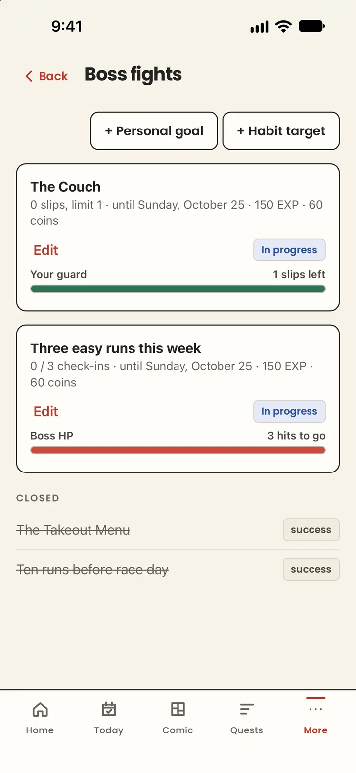 Boss fights: The Couch, a battle against ordering takeout, and three easy runs this week